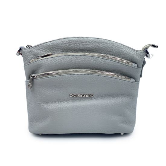 Сумка Di Gregorio светло-серая кожаная - фото 1, 8653 DG SASSO