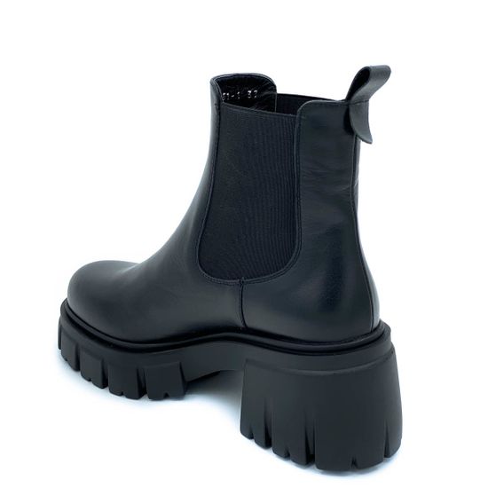 Ботинки Cover черные кожаные Байка - фото 3, 