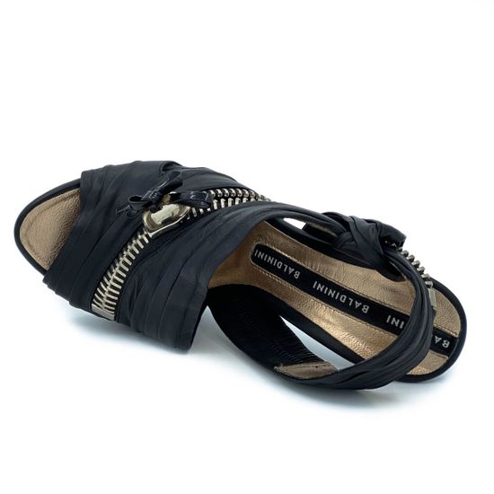 Босоножки Baldinini черные кожаные - фото 4, 166006 BAL