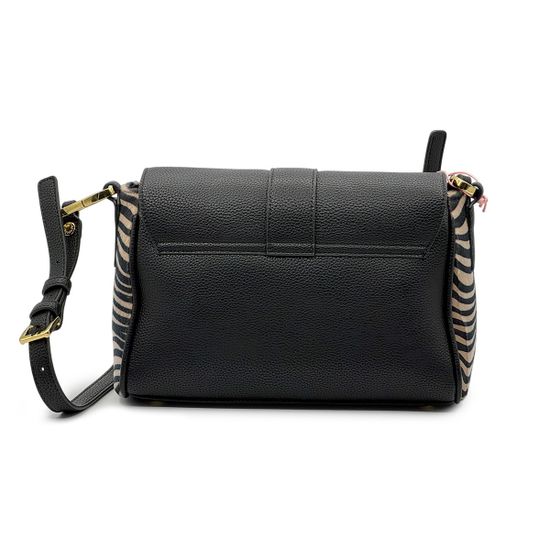 Сумка Braccialini черная/коричневая кожаная принт "зебра" - фото 3, B18634 O03 BRA