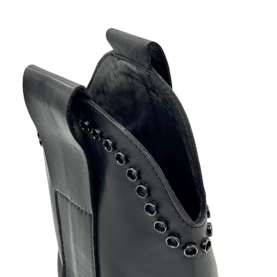 Полусапоги казаки MIMMU черные кожаные демисезонные - фото 7, M2726M11 MIM NERO