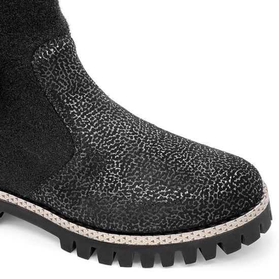 Ботинки Marzetti черные МЕХ комбинация замши и войлока - фото 6, 