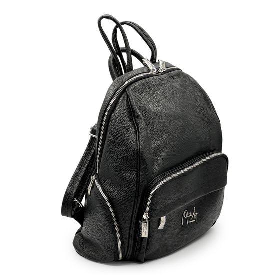 Рюкзак большой Renato Angi черный кожаный - фото 2,