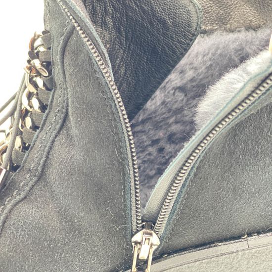 Ботинки Mara черные замшевые МЕХ - фото 6, 