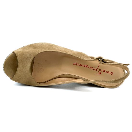 Босоножки Giorgio Piergentili бежевые замшевые - фото 5, 