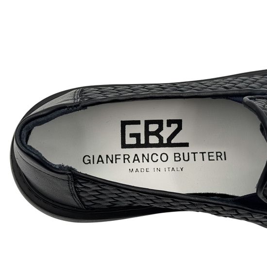 Слипоны GIANFRANCO BUTTERI черные из нубука плетеные - фото 7, 82604 BUT NERO