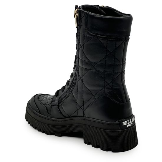 Ботинки берцы TUFFONI черные кожаные на байке - фото 3, 3624023LB TUF