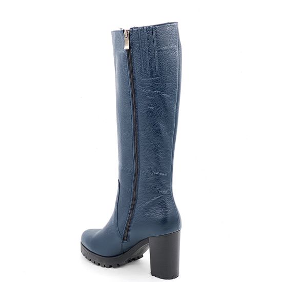 Сапоги Cover синие кожанные МЕХ - фото 3, 279-2 COV BLU