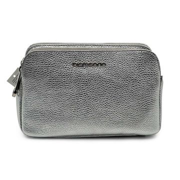 Сумка Di Gregorio серебристая кожаная - фото 1, 8798 DG ARGENTO