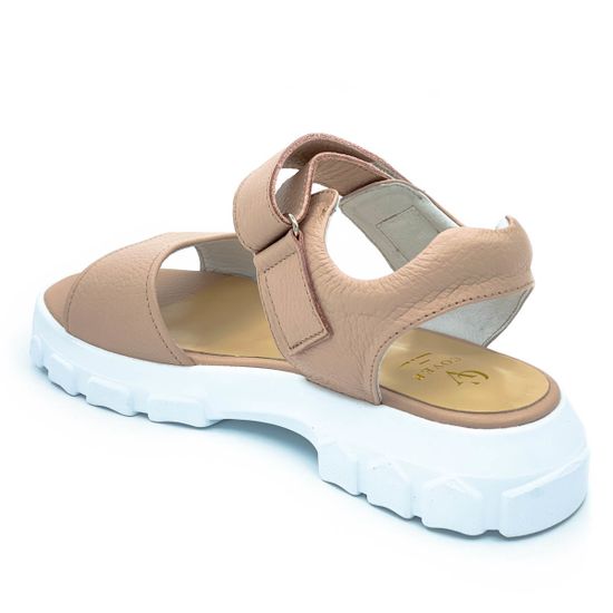 Босоножки Cover бежевые кожаные - фото 3, 9051-3 COV