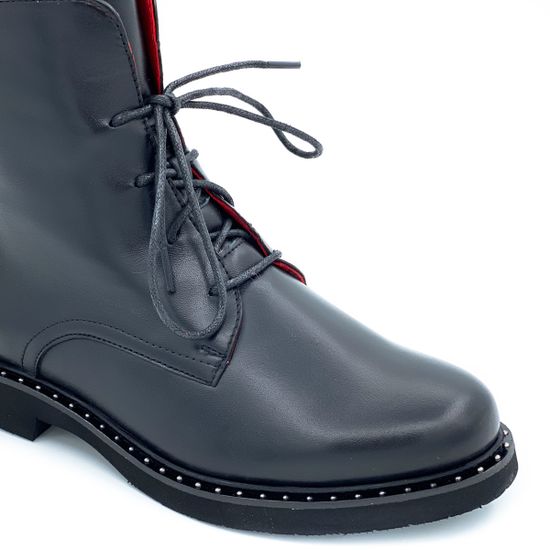 Ботинки Cover черно-красные кожаные демисезонные - фото 6, 