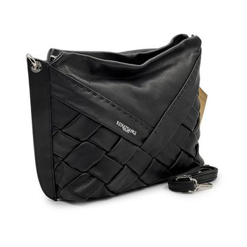 Сумка Renato Angi черная кожаная плетеная - фото 2, 3302181 RA NERO