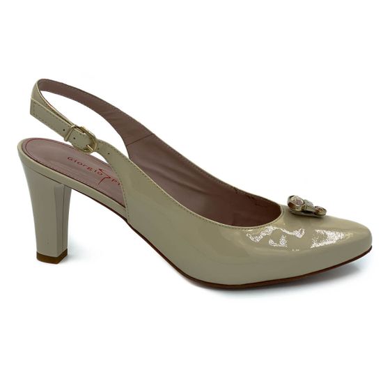 Босоножки Giorgio Piergentili бежевые лаковые - фото 1, 