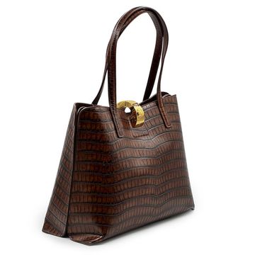 Сумка Valentino Orlandi коричневая кожаная крокодил - фото 2, 7603 VO MORO