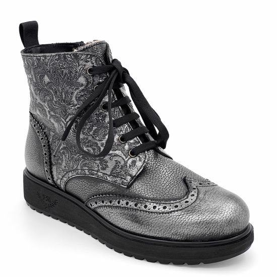 Ботинки Marzetti  серебряные кожаные МЕХ - фото 2, 