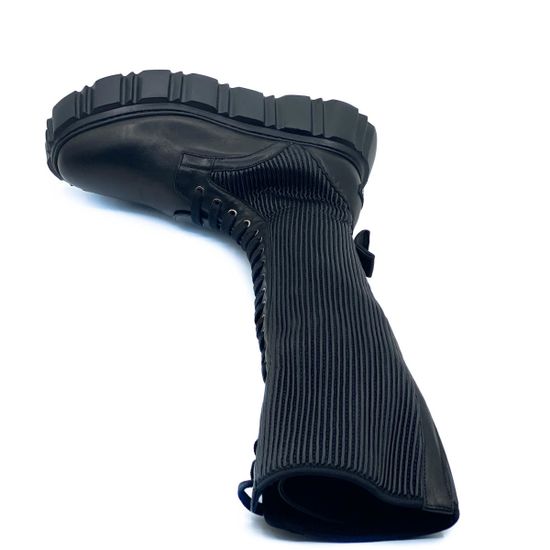 Сапоги 7AM черные кожаные демисезонные голенище выполнено из кожи-стрейч - фото 5, AM21927 7AM