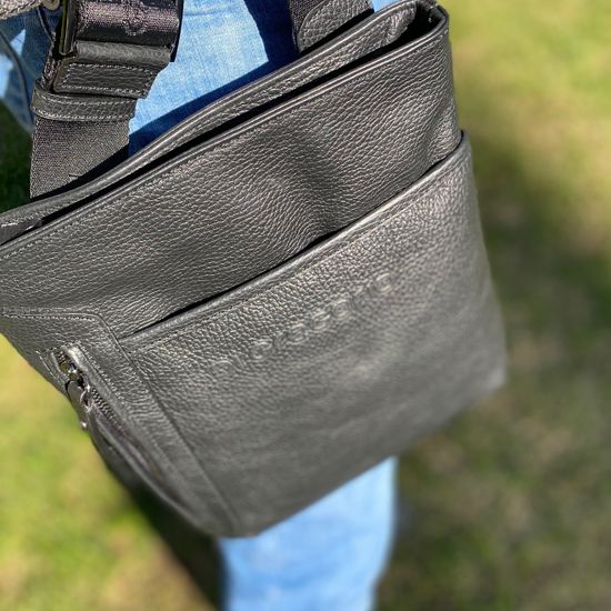 Сумка Di Gregorio мужская черная кожаная - фото 2, 600 DG