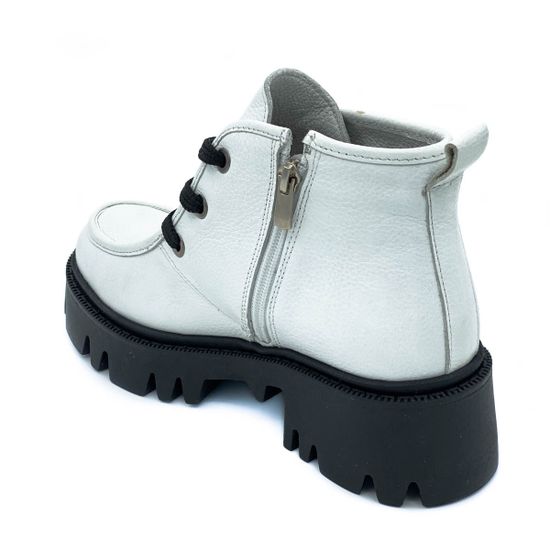 Ботинки Cover белые кожаные МЕХ - фото 3, 899-2-07 COV