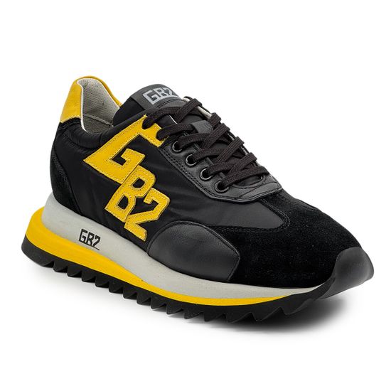 Кроссовки BUTTERI черные/желтые кожа/замша - фото 2, 48525-A BUT