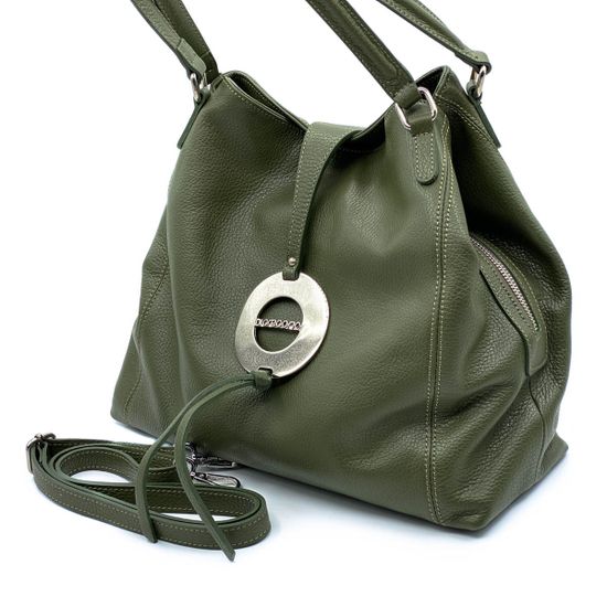 Сумка Di Gregorio зеленая кожаная - фото 2, 