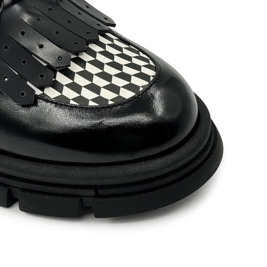 Полуботинки Tiffi черно-белые кожаные демисезонные - фото 6, A427 TI NERO