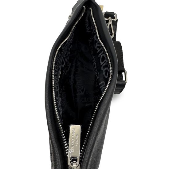 Сумочка кросс-боди Renato Angi черная кожаная - фото 6,