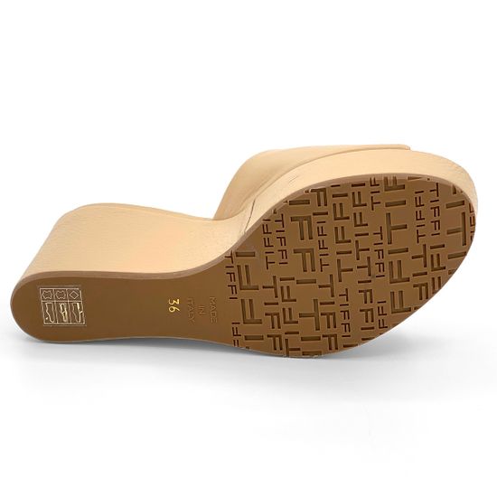 Сабо Tiffi бежевые кожаные - фото 4, 