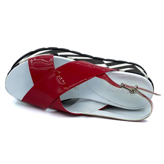 Босоножки Jeannot красные из лакированной кожи - фото 5, 