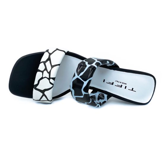 Мюли Tiffi черно-белые из ламинированной кожи - фото 5, J703/50 TI GIRAFFA BIANCO