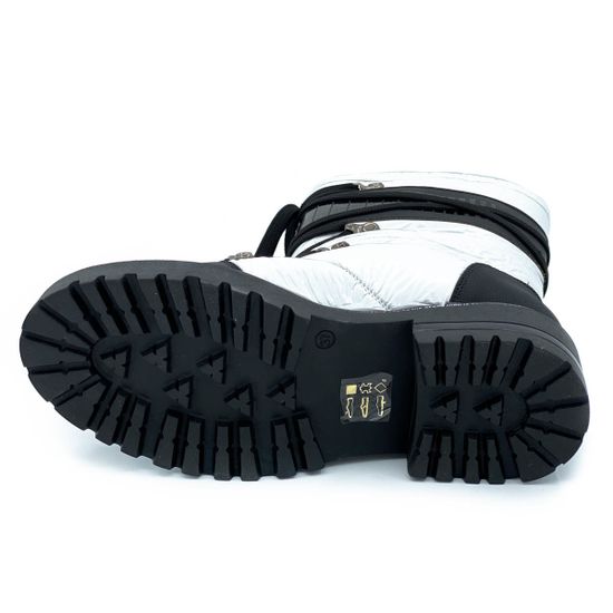 Ботинки Jeannot черно-белые МЕХ текстиль - фото 4, 70285(917) JN