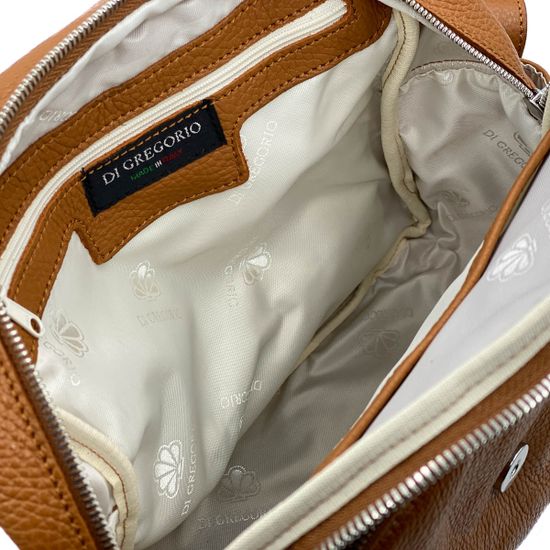 Рюкзак Di Gregorio рыжий кожаный - фото 6, 818 DG CUOIO