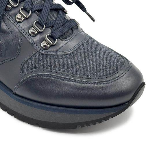 Кроссовки GIAMPIERONICOLA синие кожа/текстиль на байке - фото 6, N393140 GPN BLU