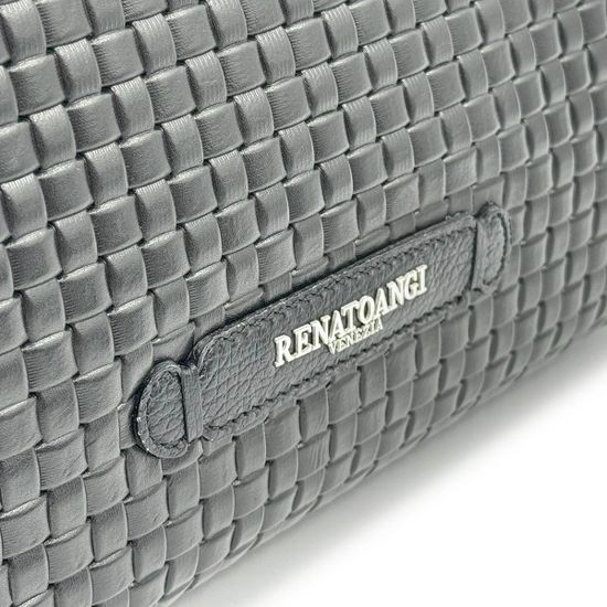 Сумка Renato Angi черная кожаная плетенная - фото 4, 3450217 RA NERO