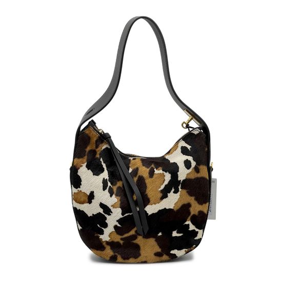 Сумка Loristella черная кожаная/пони принт "корова" - фото 1, 2955 LS MUCCA