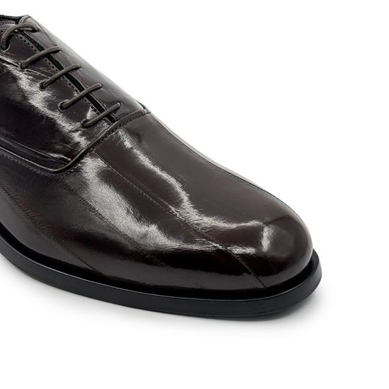 Туфли Barcly коричневые из кожи угря - фото 6, 79067 BAR MORO