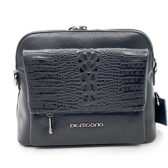 Клатч Di Gregorio черный кожаный - фото 1, 