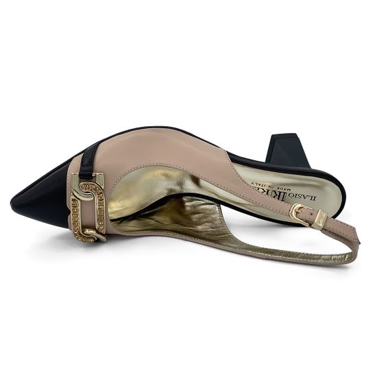 Туфли Ilasio Renzoni черно-бежевые кожаные - фото 5, 6428 IR