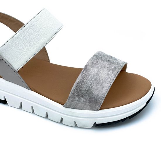 Босоножки Donna Soft бело-серебристые кожаные - фото 6, DS23-V2 DS