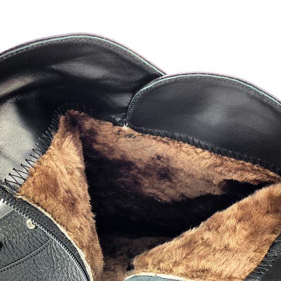 Ботинки Cover черные кожаные МЕХ - фото 6, 