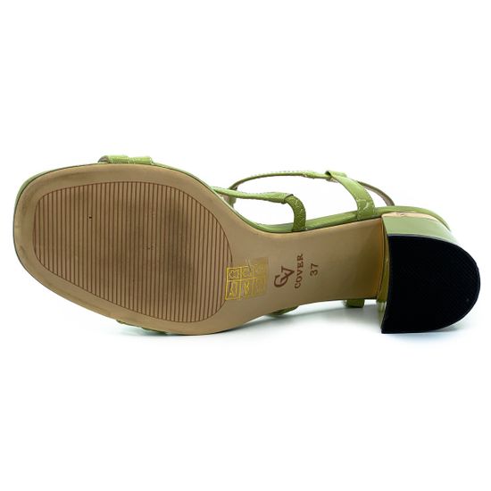 Босоножки Cover зеленые из лакированной кожи - фото 4, 