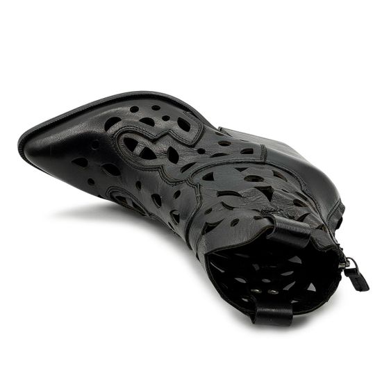 Ботинки казаки летние MIMMU черные кожаные - фото 5, M702M49 MIM NERO