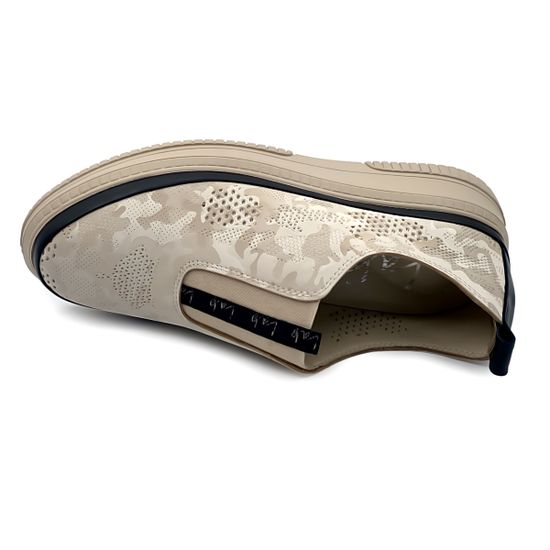 Кеды Lab Milano бежевые кожаные с перфорацией - фото 5, 