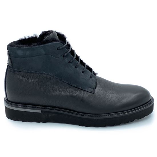 Ботинки Lab Milano черные кожаные МЕХ - фото 1, 