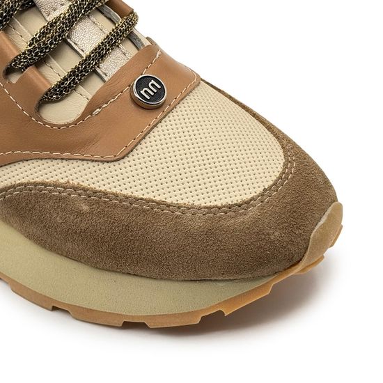 Кроссовки женские NILA NILA кожа/замша бежевая/коричневая - фото 6, NO6744 NIL MORO