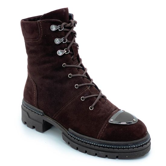 Ботинки Mara коричневые замшевые МЕХ - фото 2, 