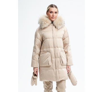 Пуховик удлиненный Tuffoni светло-бежевый, 7725083D TUF CHIARO BEIGE