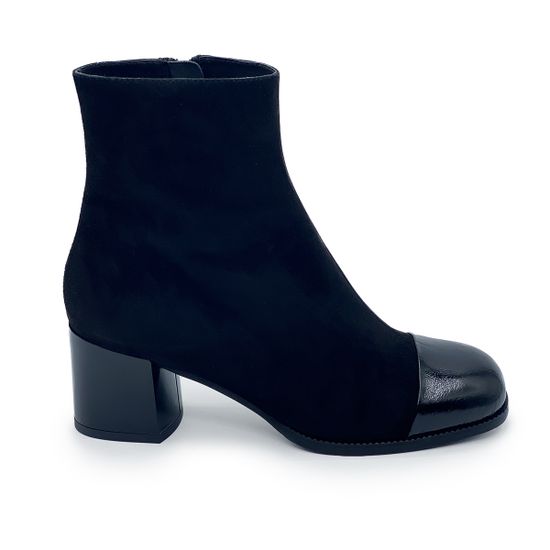 Ботильоны CVCOVER черные замша/лак на байке - фото 1, 329418-1 COV