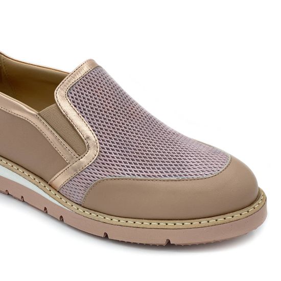 Слипоны Donna Soft бежево-бронзовые кожаные - фото 6, DS0751R DS