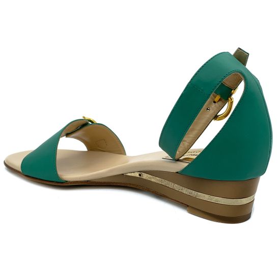 Босоножки Loretta Pettinari бежево-зеленые кожаные - фото 3, 4527 LP