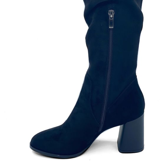 Ботфорты стрейч CVCover черные замшевые на меху - фото 5, 393859-2 COV